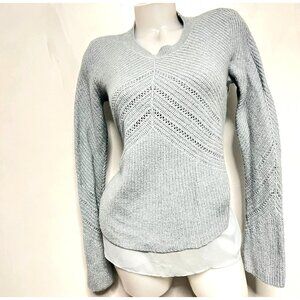 Lucky Brand Womens Nico Knit Layered Sweater Top Size M